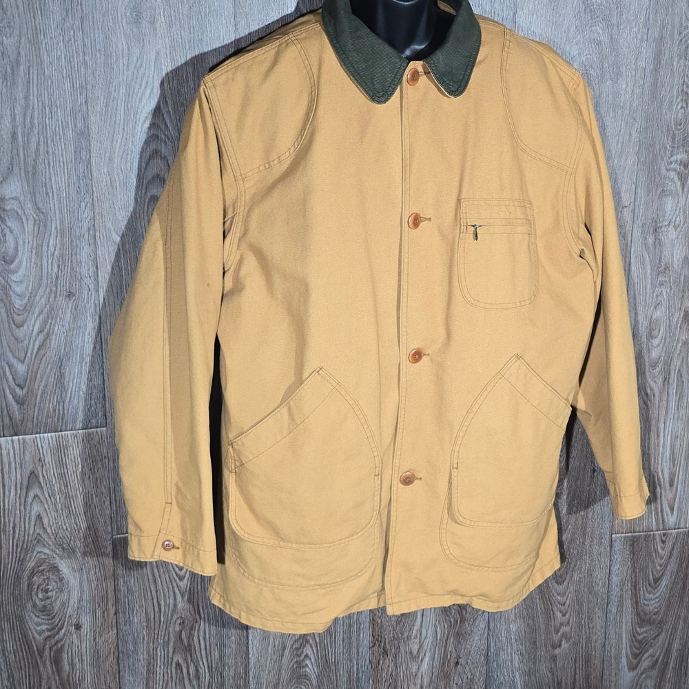 L.L. Bean Field Coat Canvas Hunting Jacket Tall Large Tall Tan Primaloft Flannel - Picture 15 of 16